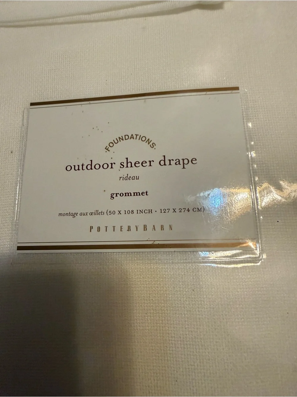 NWT Pottery Barn Sheer Outdoor Curtain Panels 50x108 White - Set of 2